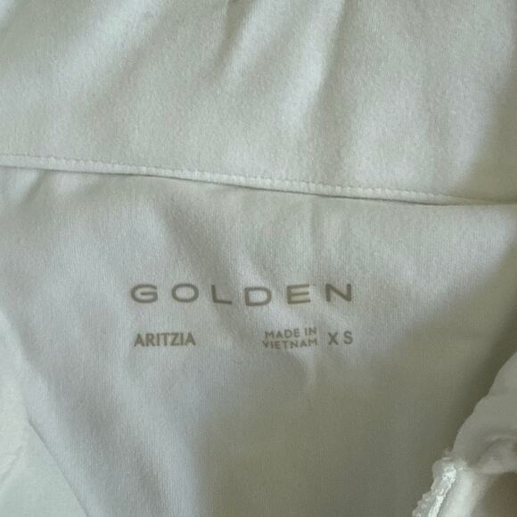 Aritzia Golden Polo Shirt Butter Edge Size XS White - Picture 2 of 4